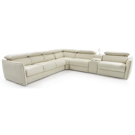 Contemporary Power Reclining Sectional Sofa with Sleeper Sofa